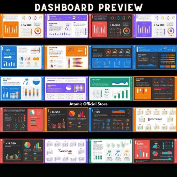 Data Chart Interactive Dashboard Powerpoint Template ( Excel Editable ) | Graph Chart Infographic Presentation - Image 5