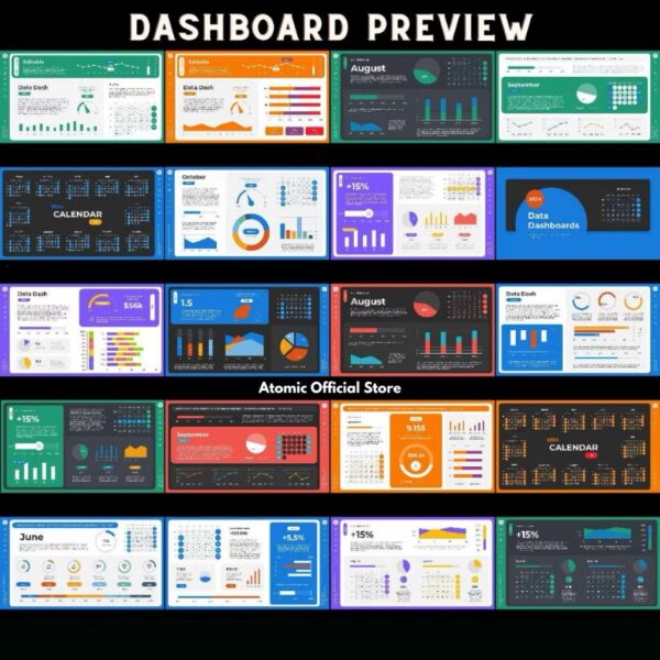 Data Chart Interactive Dashboard Powerpoint Template ( Excel Editable ) | Graph Chart Infographic Presentation - Image 3
