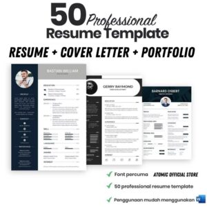 50 Sets Quality Professional Resume/CV/CL Templates (Mixed Format MICROSOFT WORD/Psd/Ai)